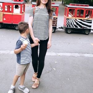 Black and white striped top